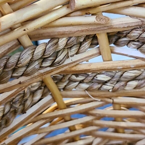 Boho Wicker Basket with Rope Detail - Picture 7 of 8